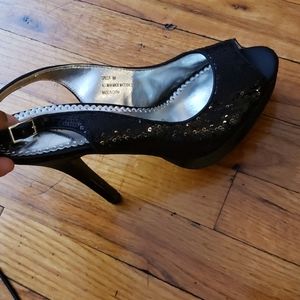 Rampage black sequin heels